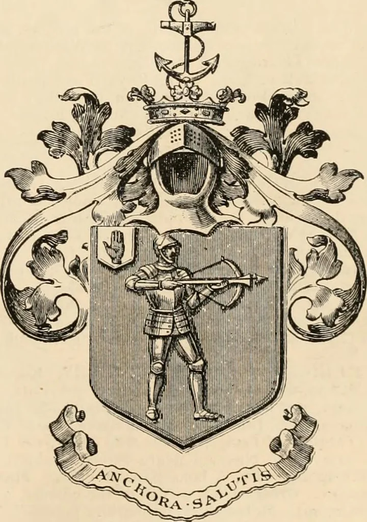 An illustration from Armorial families : a directory of gentlemen of coat-armour, 1905, leaf 1130