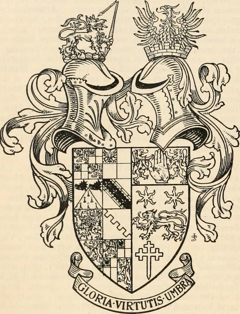 An illustration from Armorial families : a directory of gentlemen of coat-armour, 1905, leaf 1143