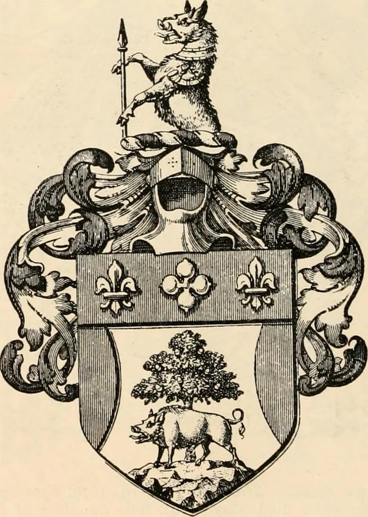 An illustration from Armorial families : a directory of gentlemen of coat-armour, 1905, leaf 1159
