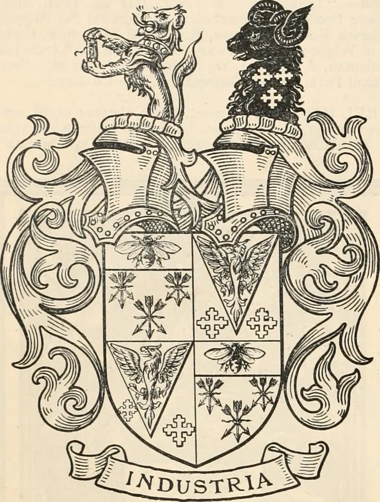 An illustration from Armorial families : a directory of gentlemen of coat-armour, 1905, leaf 1167