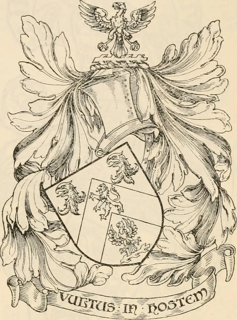 An illustration from Armorial families : a directory of gentlemen of coat-armour, 1905, leaf 1182