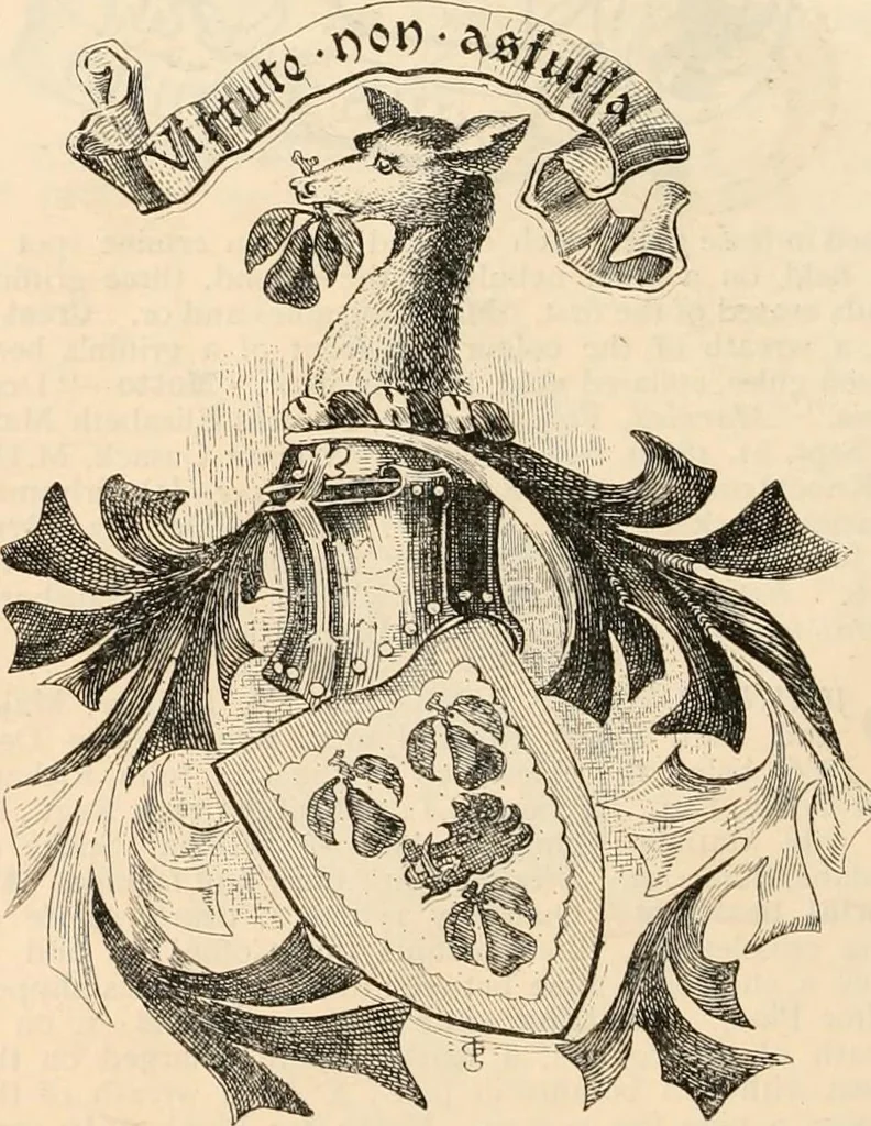 An illustration from Armorial families : a directory of gentlemen of coat-armour, 1905, leaf 1183