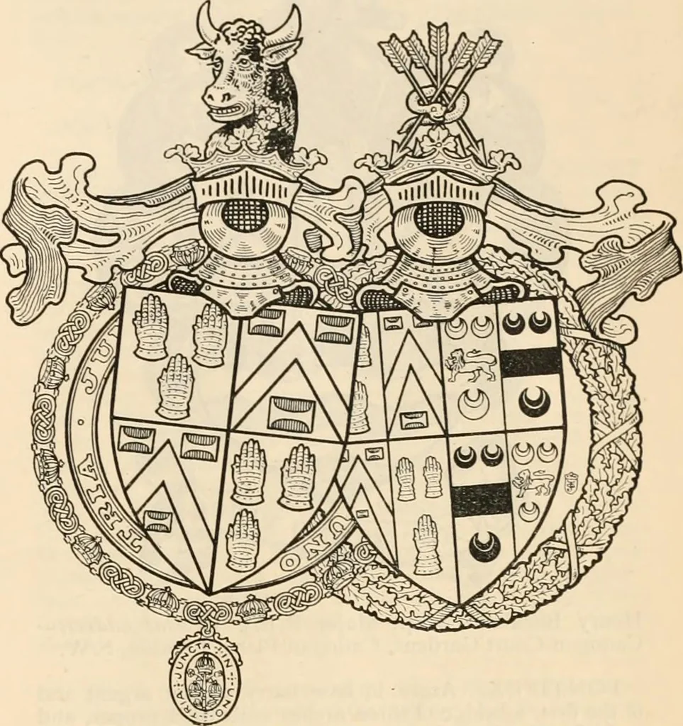 An illustration from Armorial families : a directory of gentlemen of coat-armour, 1905, leaf 1198