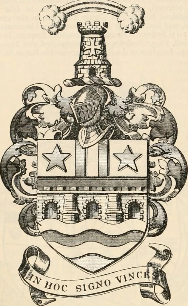 An illustration from Armorial families : a directory of gentlemen of coat-armour, 1905, leaf 1199