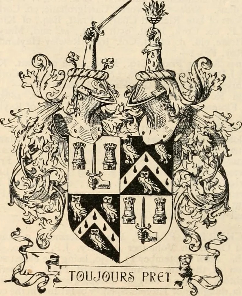 An illustration from Armorial families : a directory of gentlemen of coat-armour, 1905, leaf 1209
