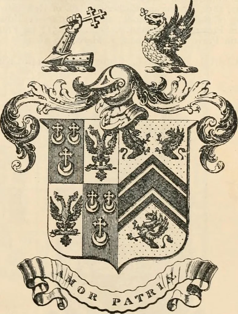 An illustration from Armorial families : a directory of gentlemen of coat-armour, 1905, leaf 1210