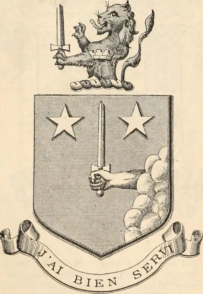 An illustration from Armorial families : a directory of gentlemen of coat-armour, 1905, leaf 1211