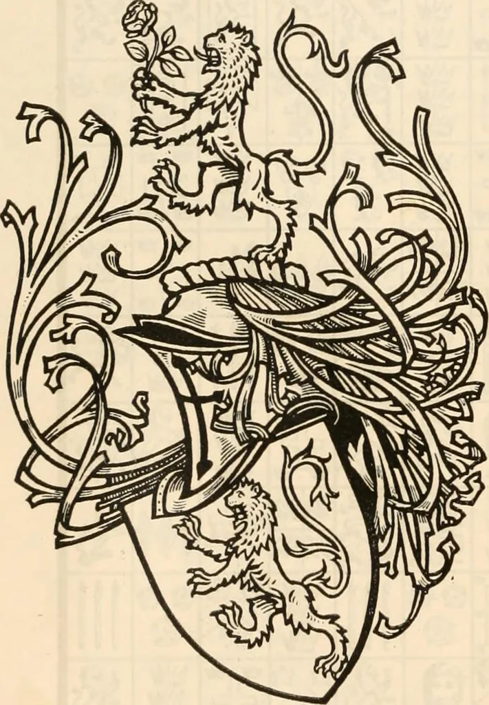 An illustration from Armorial families : a directory of gentlemen of coat-armour, 1905, leaf 1213