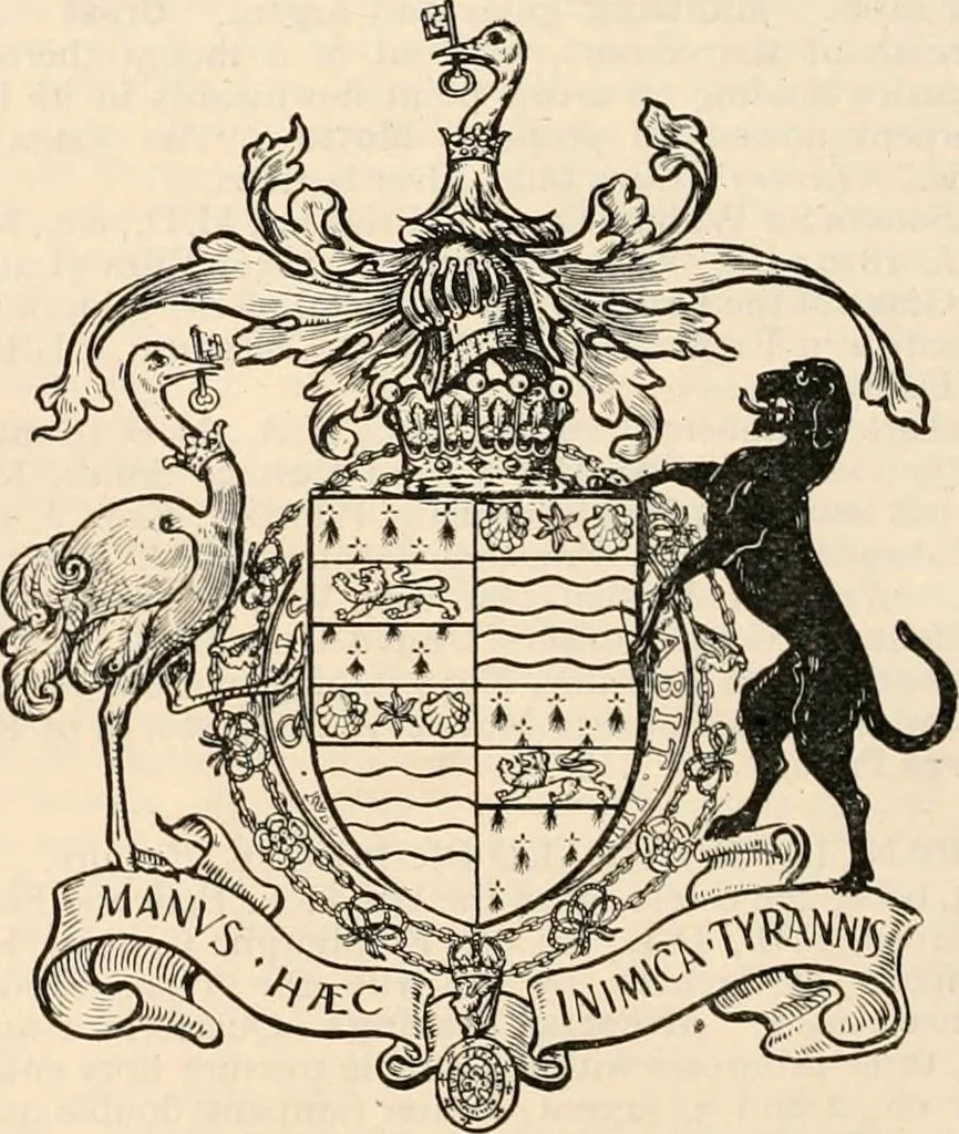 An illustration from Armorial families : a directory of gentlemen of coat-armour, 1905, leaf 1217