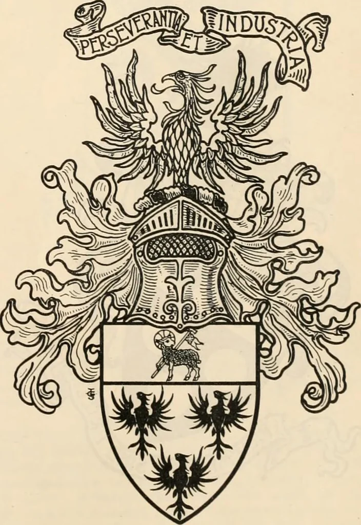 An illustration from Armorial families : a directory of gentlemen of coat-armour, 1905, leaf 1222
