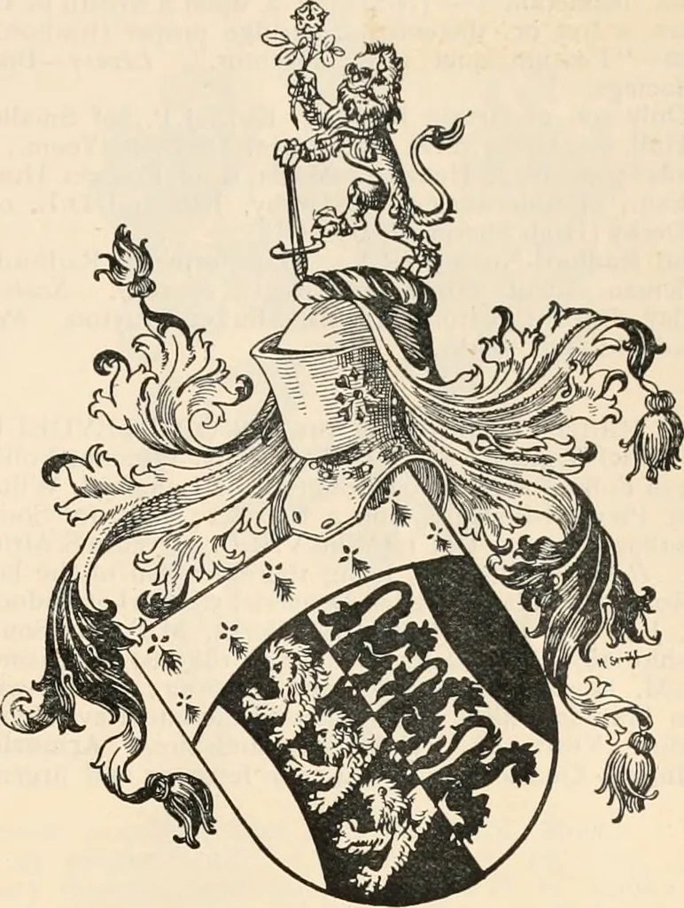 An illustration from Armorial families : a directory of gentlemen of coat-armour, 1905, leaf 1228