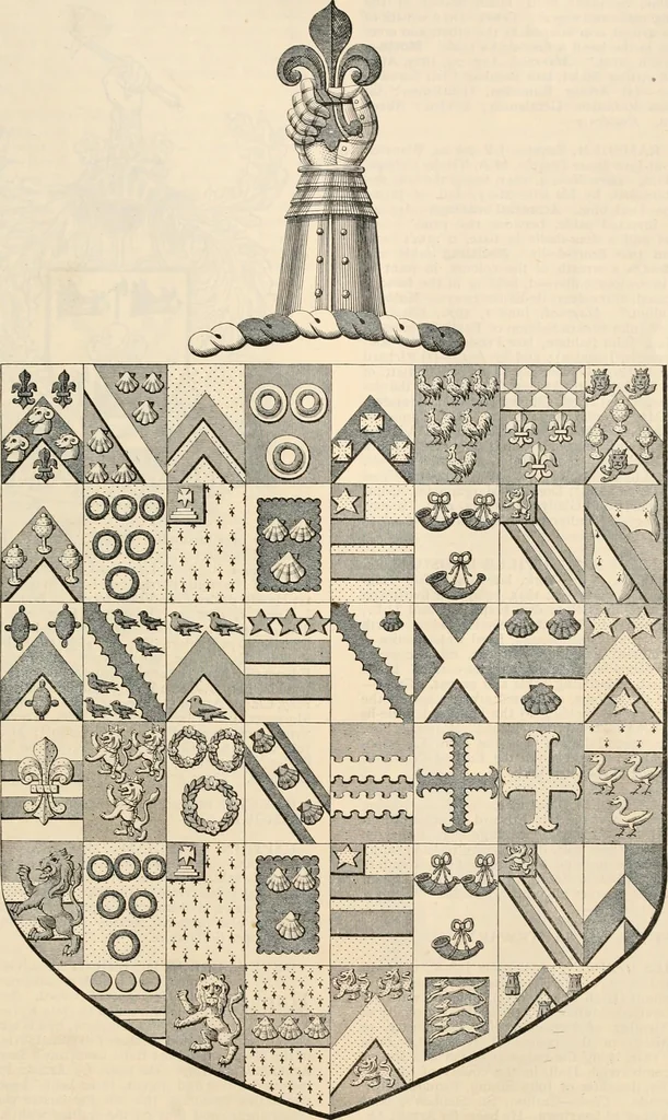 An illustration from Armorial families : a directory of gentlemen of coat-armour, 1905, leaf 1236