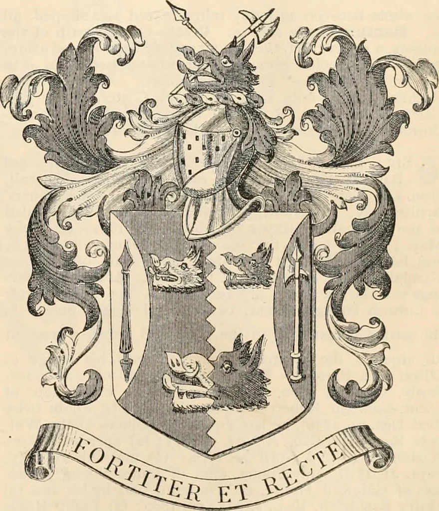 An illustration from Armorial families : a directory of gentlemen of coat-armour, 1905, leaf 1238