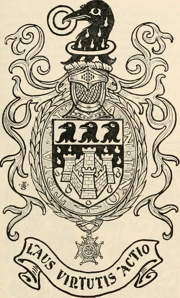 An illustration from Armorial families : a directory of gentlemen of coat-armour, 1905, leaf 1242