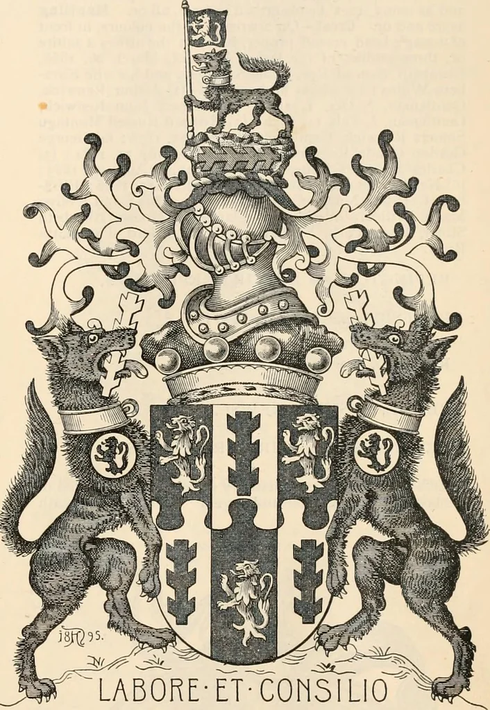 An illustration from Armorial families : a directory of gentlemen of coat-armour, 1905, leaf 1248