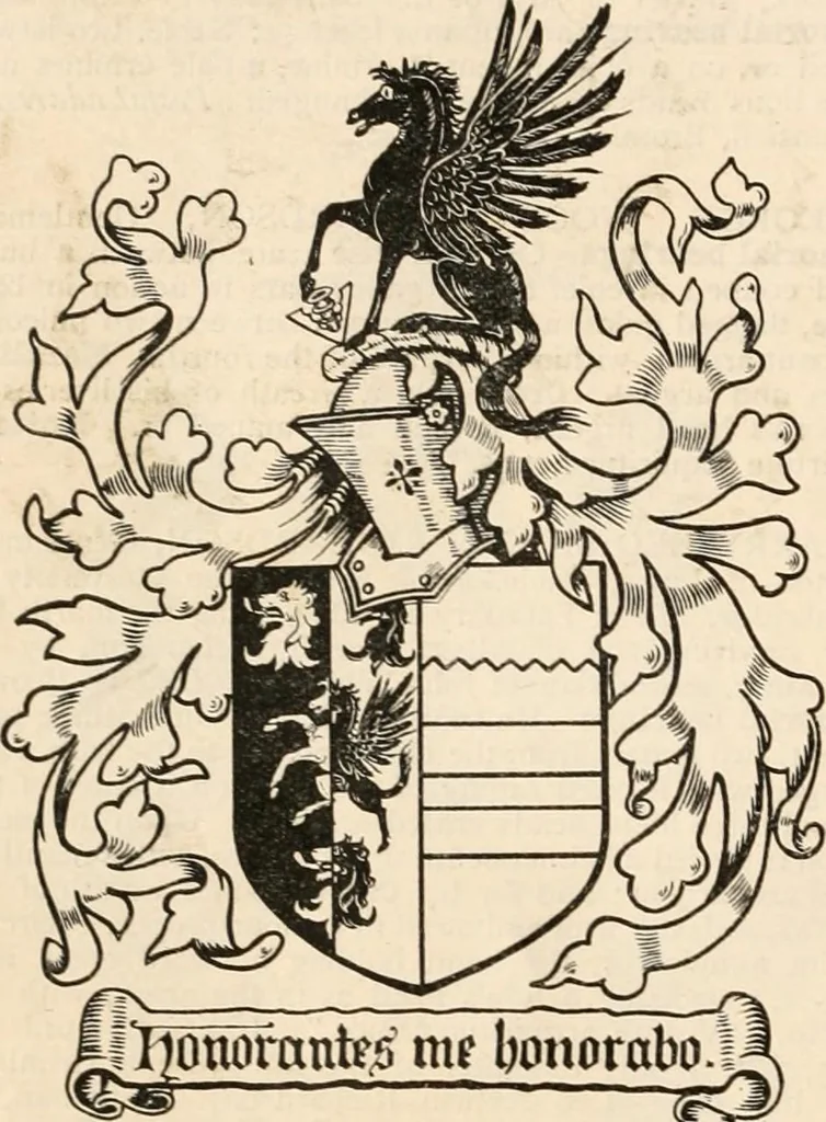 An illustration from Armorial families : a directory of gentlemen of coat-armour, 1905, leaf 1253