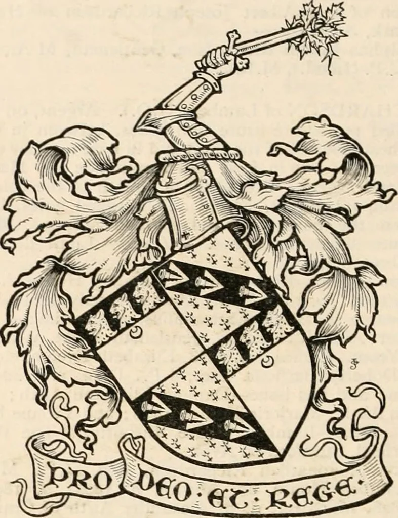 An illustration from Armorial families : a directory of gentlemen of coat-armour, 1905, leaf 1253