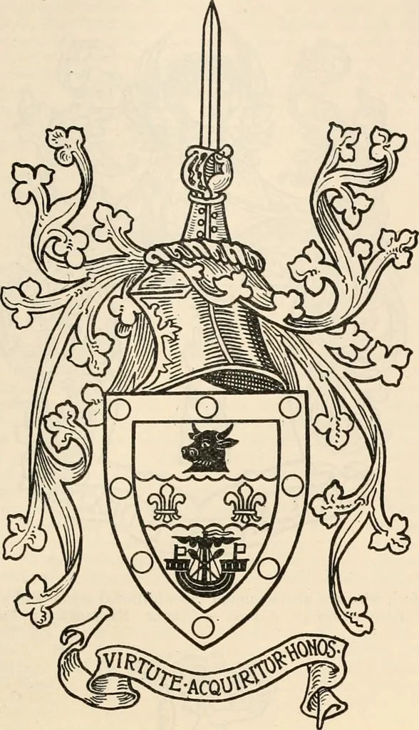 An illustration from Armorial families : a directory of gentlemen of coat-armour, 1905, leaf 1256