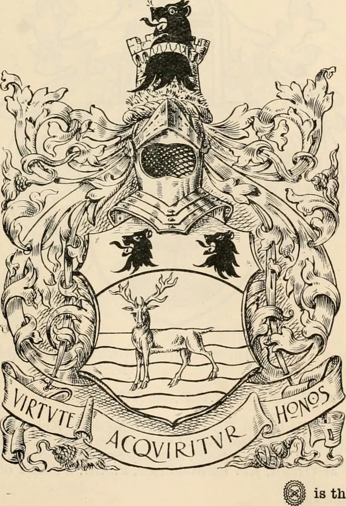 An illustration from Armorial families : a directory of gentlemen of coat-armour, 1905, leaf 1256