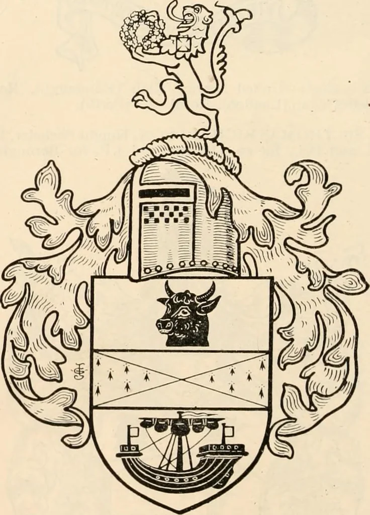 An illustration from Armorial families : a directory of gentlemen of coat-armour, 1905, leaf 1257