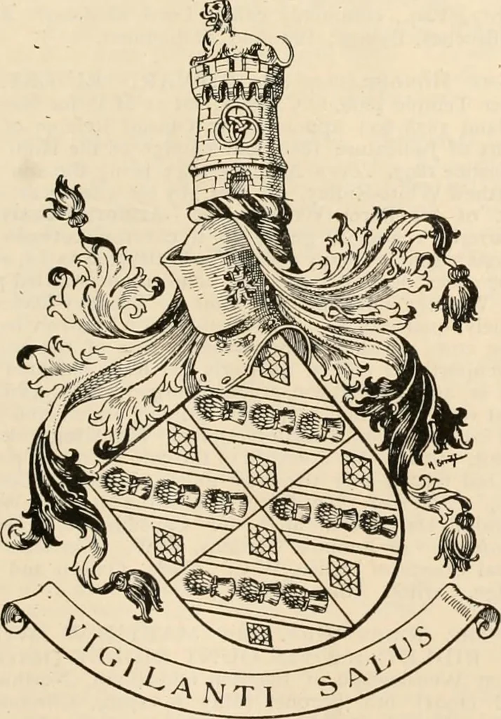 An illustration from Armorial families : a directory of gentlemen of coat-armour, 1905, leaf 1258
