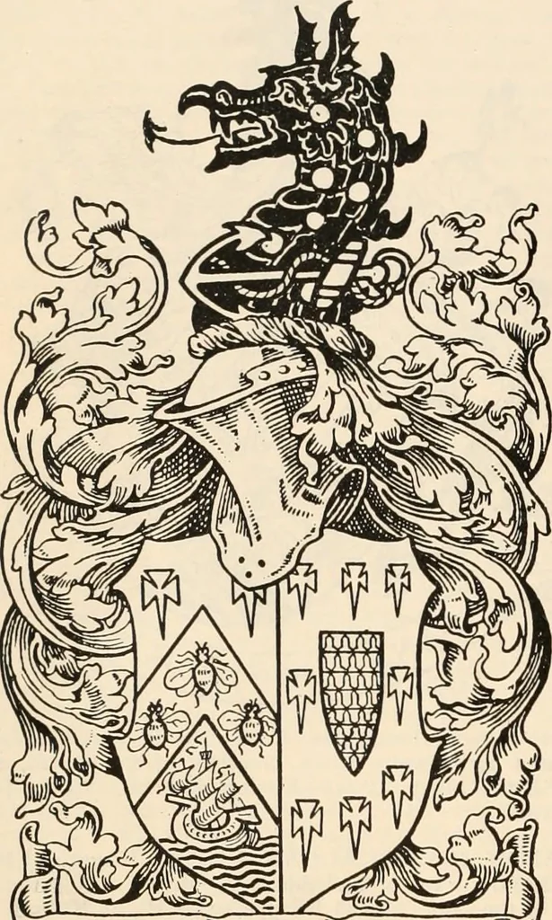 An illustration from Armorial families : a directory of gentlemen of coat-armour, 1905, leaf 1261