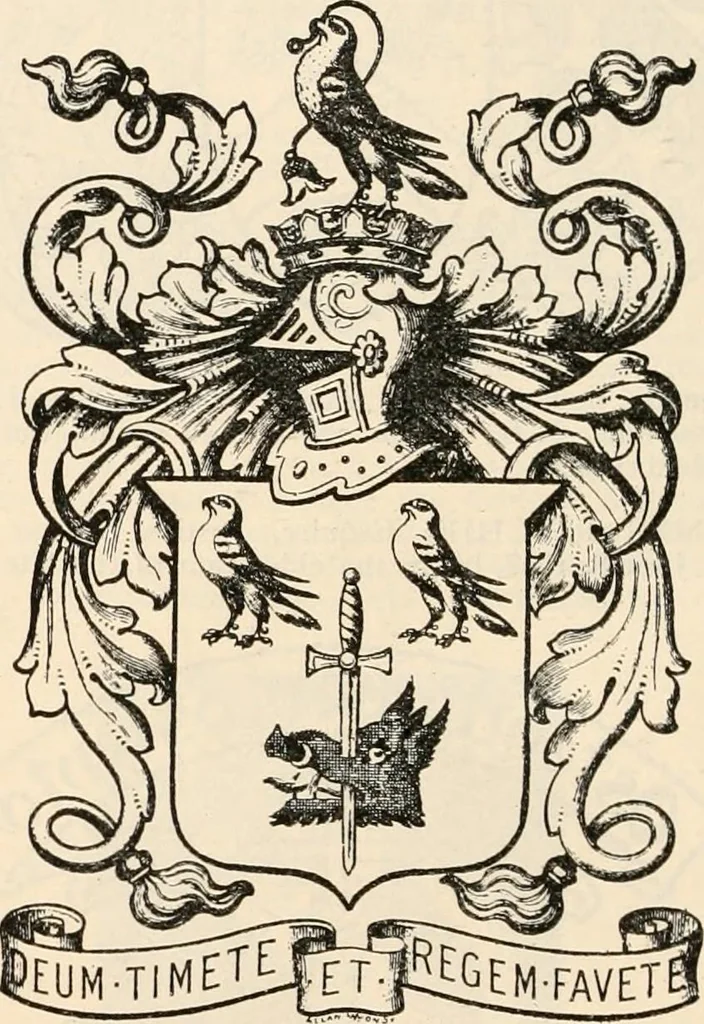 An illustration from Armorial families : a directory of gentlemen of coat-armour, 1905, leaf 1263