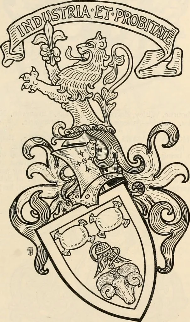 An illustration from Armorial families : a directory of gentlemen of coat-armour, 1905, leaf 1264
