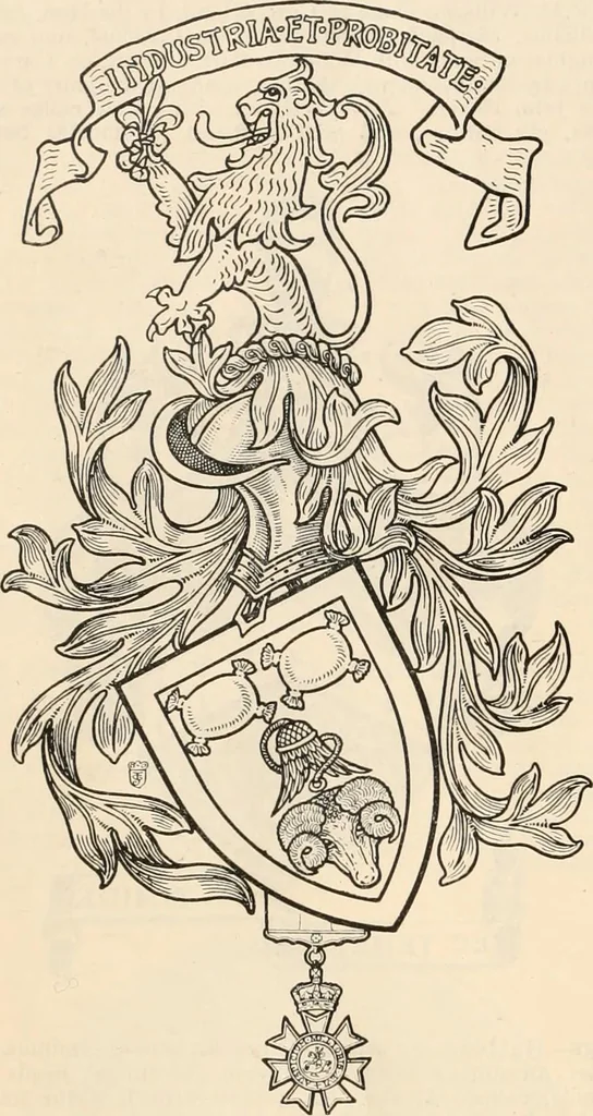 An illustration from Armorial families : a directory of gentlemen of coat-armour, 1905, leaf 1265