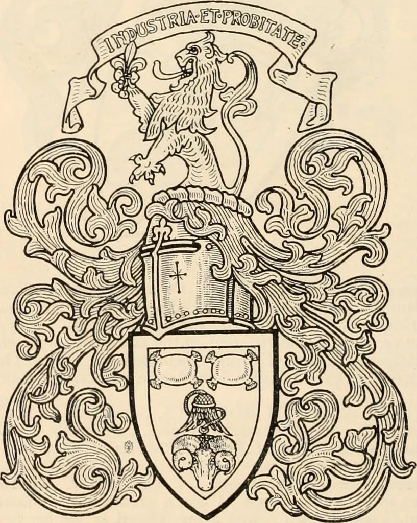 An illustration from Armorial families : a directory of gentlemen of coat-armour, 1905, leaf 1265