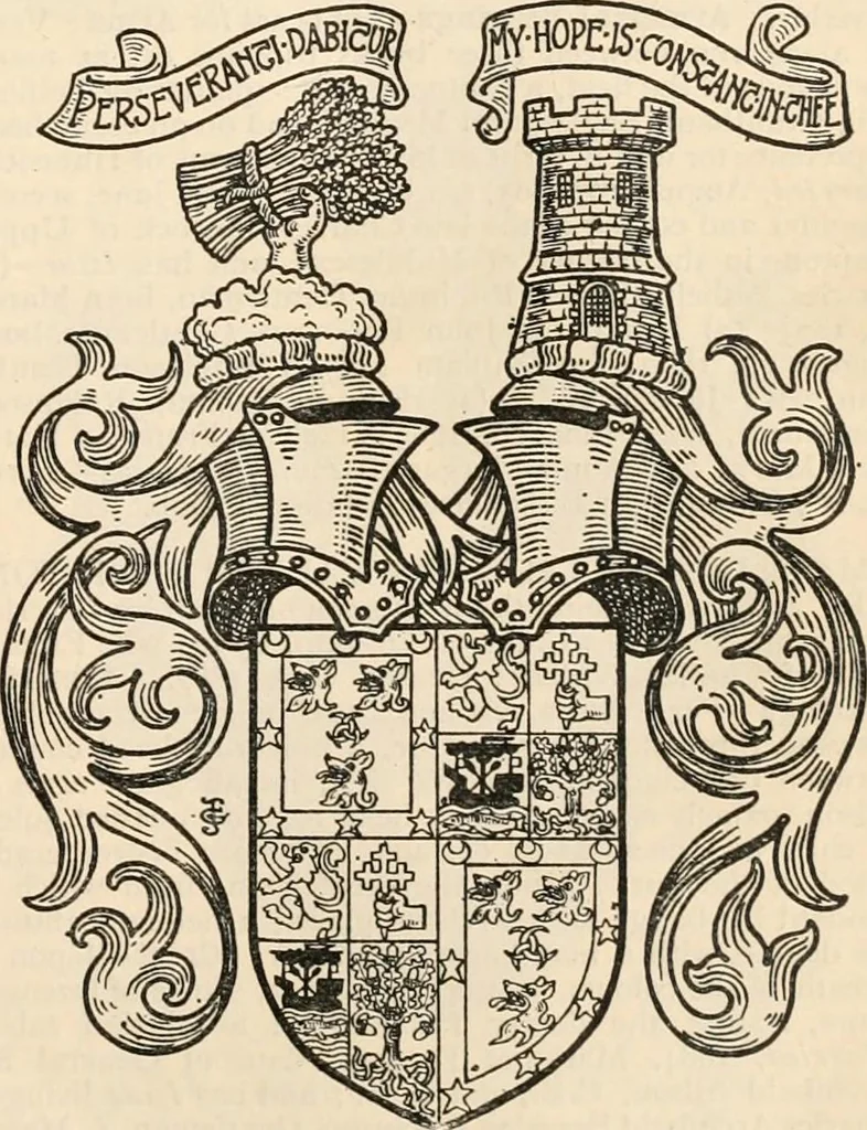 An illustration from Armorial families : a directory of gentlemen of coat-armour, 1905, leaf 1268