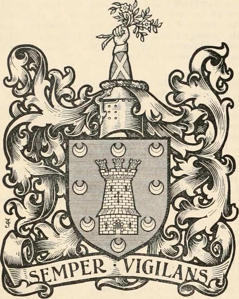 An illustration from Armorial families : a directory of gentlemen of coat-armour, 1905, leaf 1279