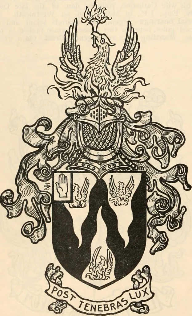 An illustration from Armorial families : a directory of gentlemen of coat-armour, 1905, leaf 1295