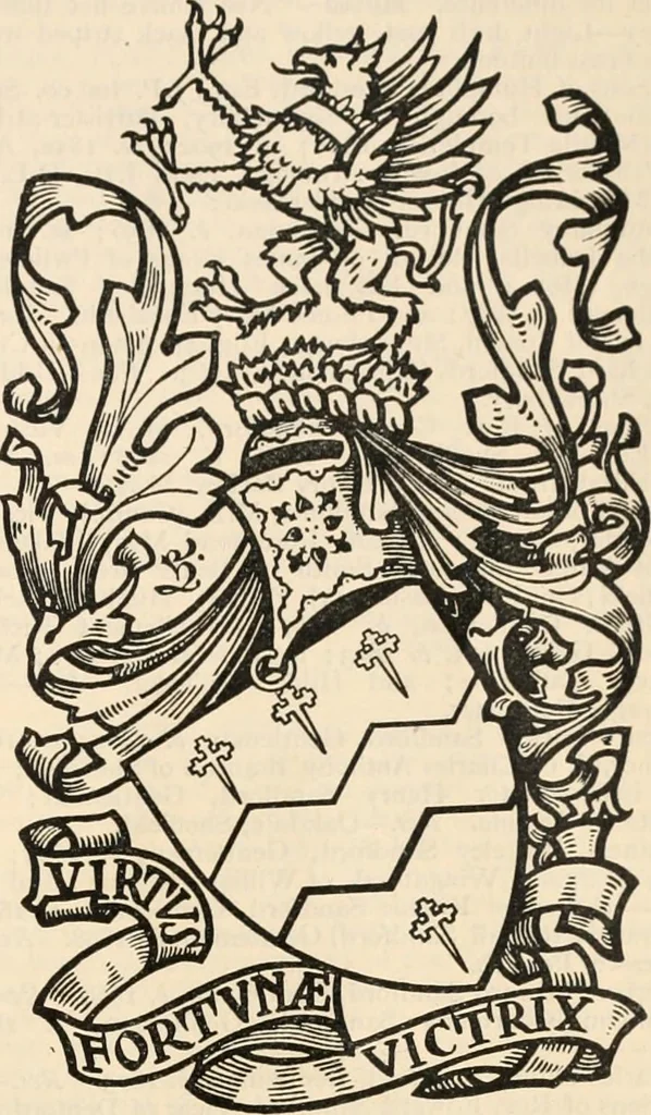 An illustration from Armorial families : a directory of gentlemen of coat-armour, 1905, leaf 1298