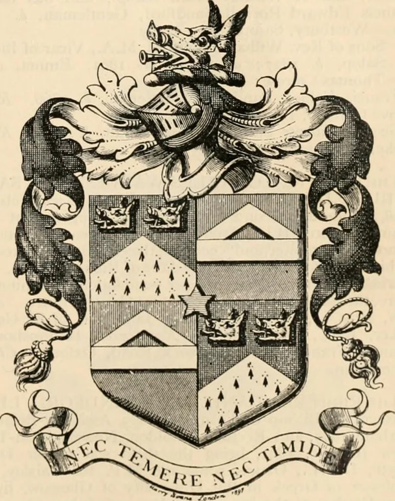 An illustration from Armorial families : a directory of gentlemen of coat-armour, 1905, leaf 1298