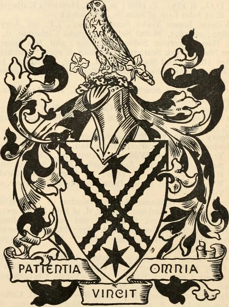 An illustration from Armorial families : a directory of gentlemen of coat-armour, 1905, leaf 1304