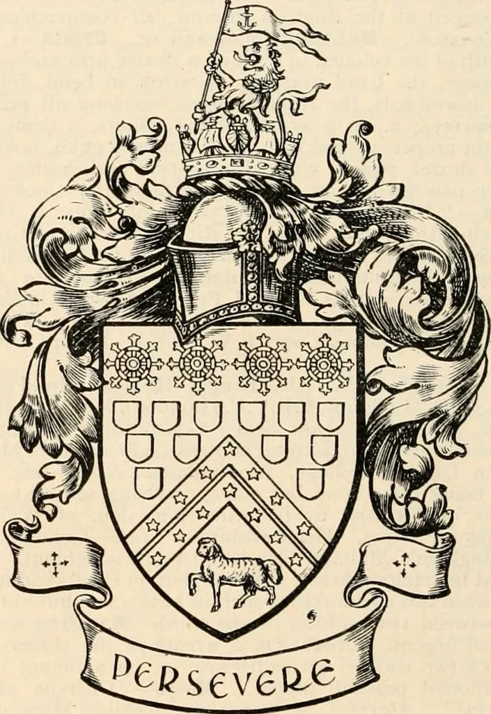 An illustration from Armorial families : a directory of gentlemen of coat-armour, 1905, leaf 1305