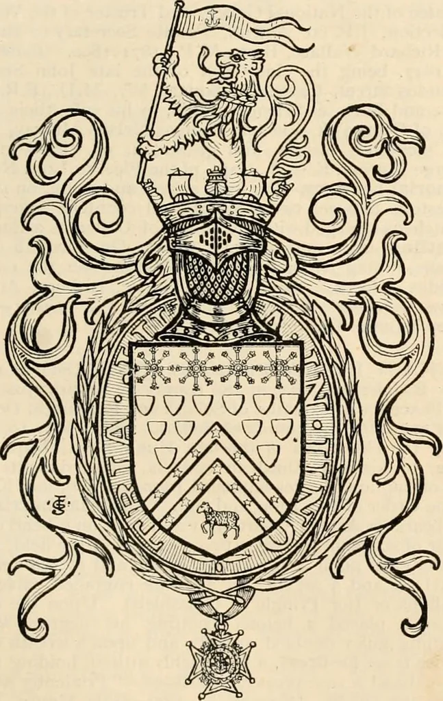 An illustration from Armorial families : a directory of gentlemen of coat-armour, 1905, leaf 1306