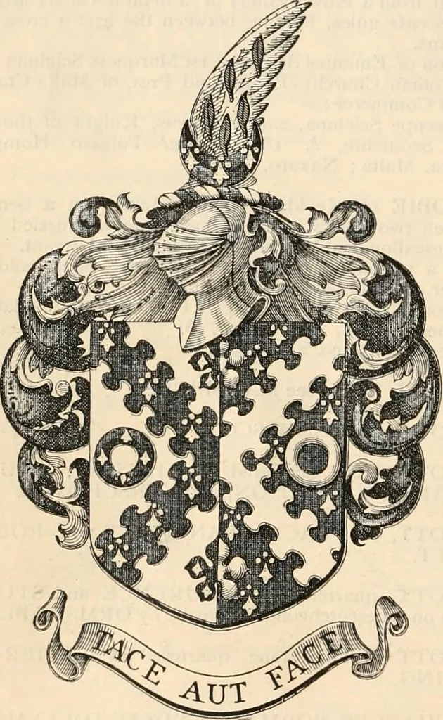 An illustration from Armorial families : a directory of gentlemen of coat-armour, 1905, leaf 1307
