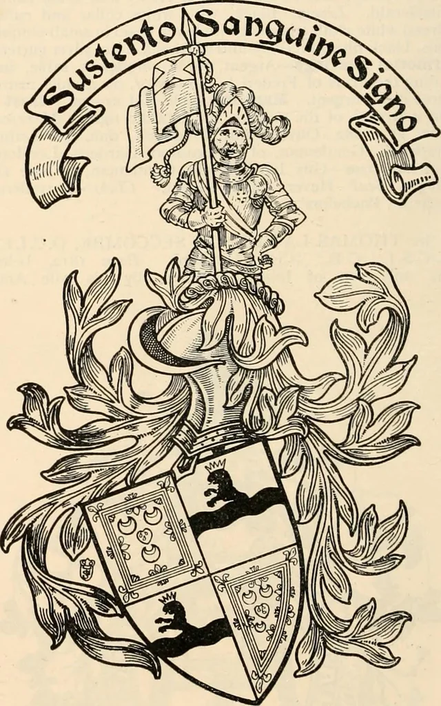 An illustration from Armorial families : a directory of gentlemen of coat-armour, 1905, leaf 1317