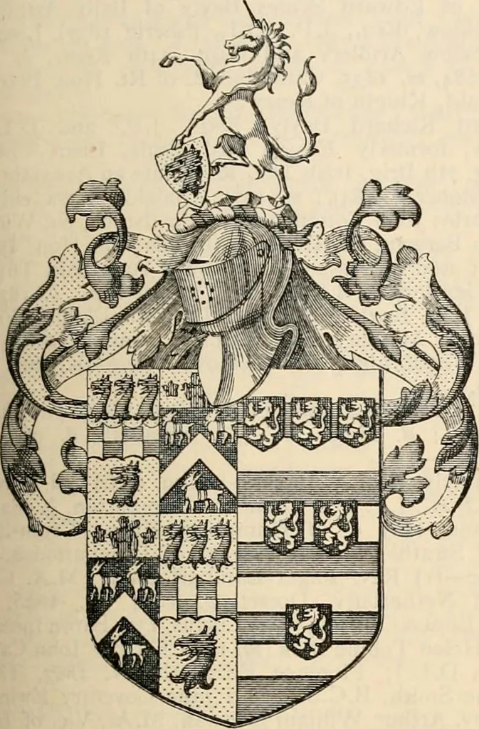 An illustration from Armorial families : a directory of gentlemen of coat-armour, 1905, leaf 132