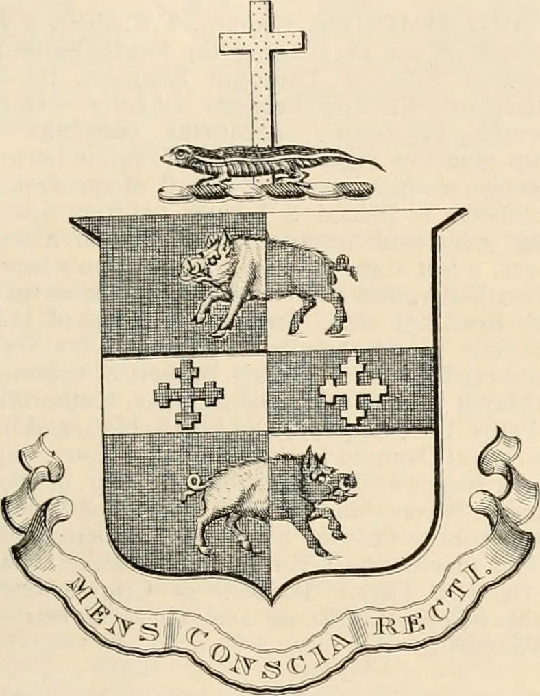 An illustration from Armorial families : a directory of gentlemen of coat-armour, 1905, leaf 1334