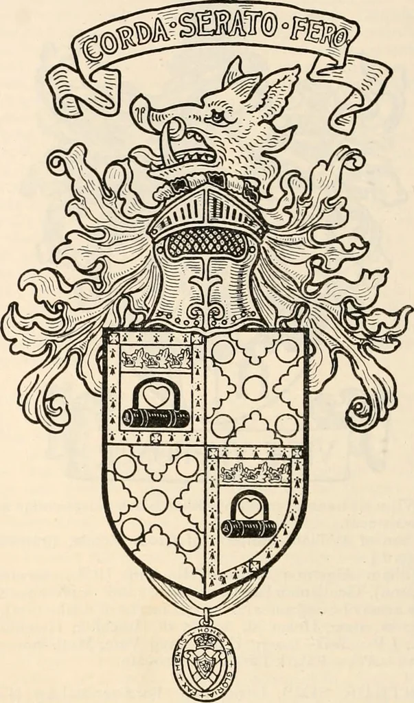 An illustration from Armorial families : a directory of gentlemen of coat-armour, 1905, leaf 1337