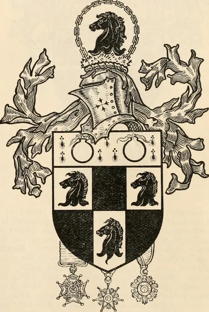 An illustration from Armorial families : a directory of gentlemen of coat-armour, 1905, leaf 1342