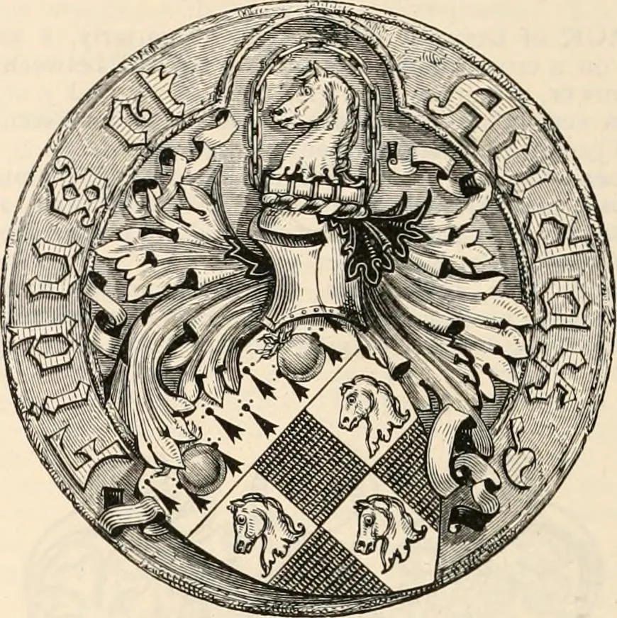 An illustration from Armorial families : a directory of gentlemen of coat-armour, 1905, leaf 1343