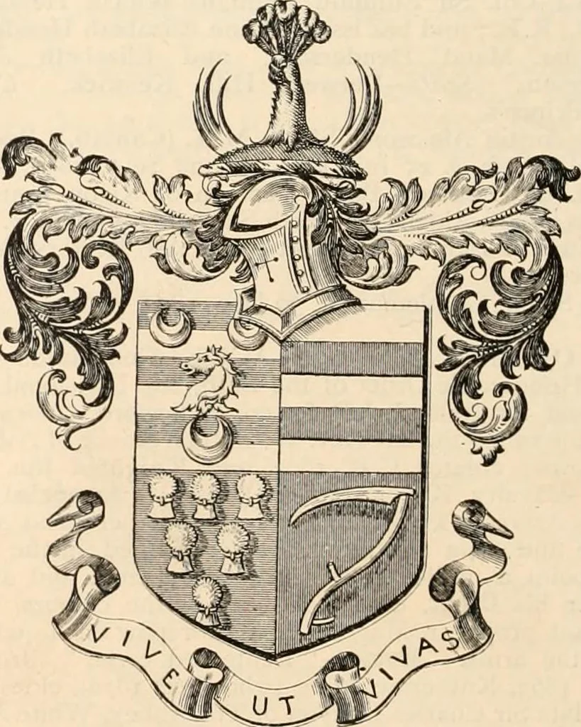 An illustration from Armorial families : a directory of gentlemen of coat-armour, 1905, leaf 1343