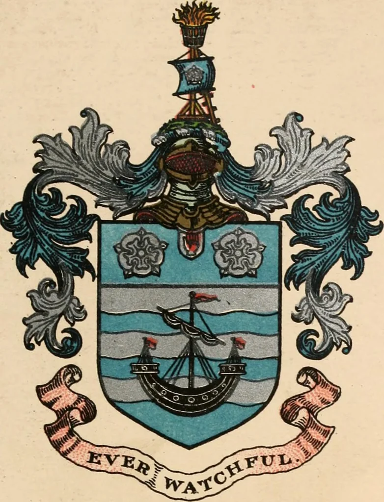 An illustration from Armorial families : a directory of gentlemen of coat-armour, 1905, leaf 1346