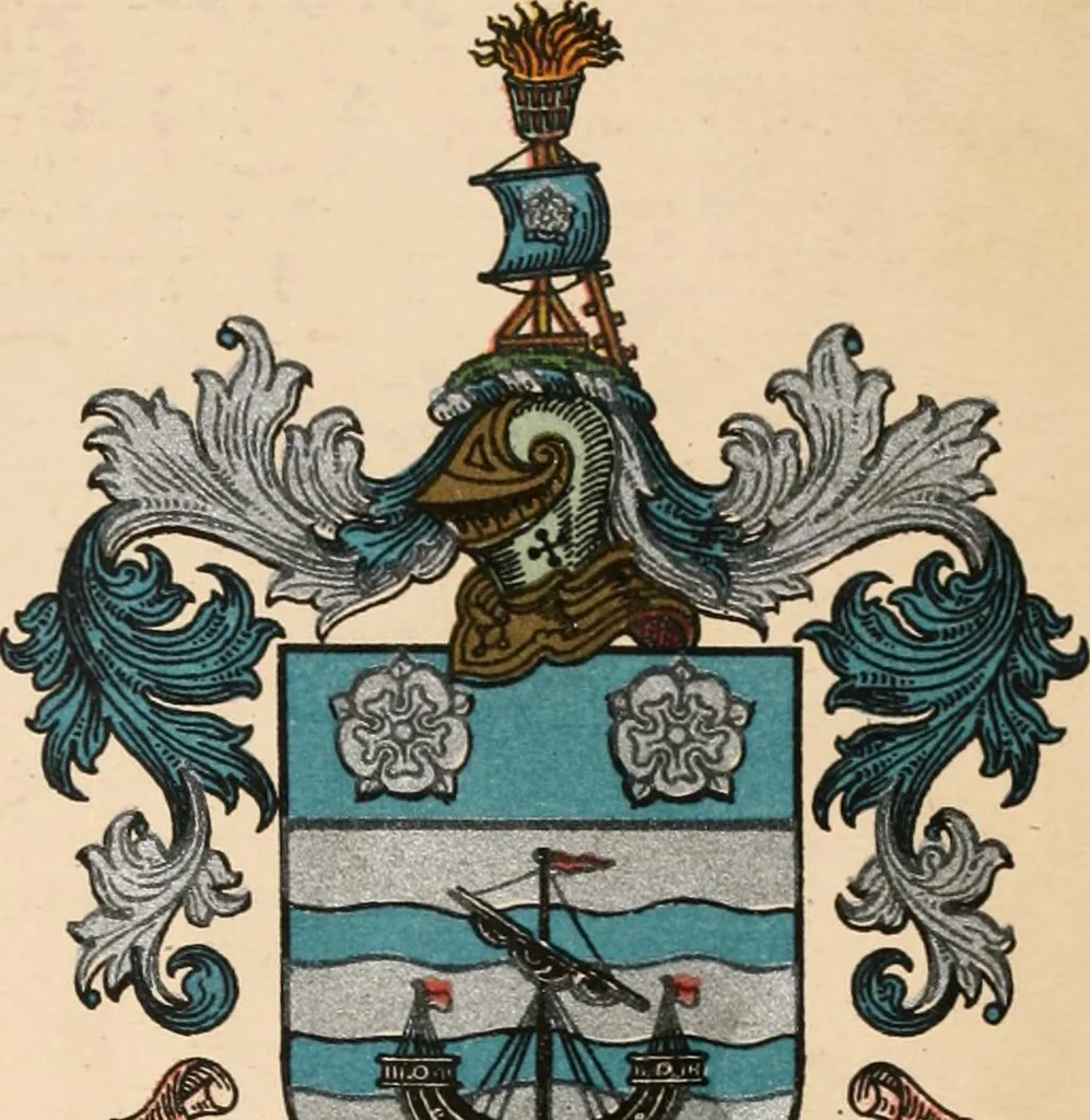 An illustration from Armorial families : a directory of gentlemen of coat-armour, 1905, leaf 1346