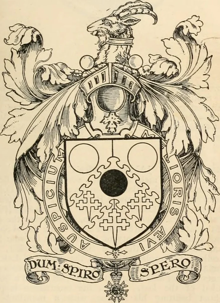 An illustration from Armorial families : a directory of gentlemen of coat-armour, 1905, leaf 1348