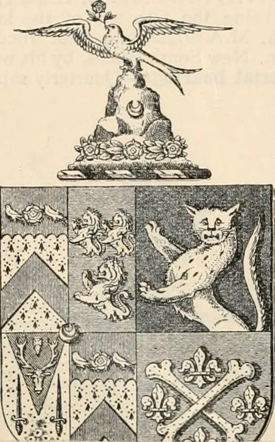 An illustration from Armorial families : a directory of gentlemen of coat-armour, 1905, leaf 1349